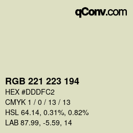 Color code: RGB 221 223 194 | qconv.com