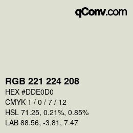 颜色代码: RGB 221 224 208 | qconv.com