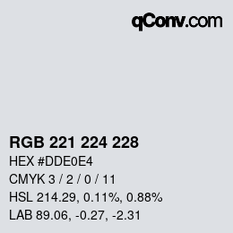 Farbcode: RGB 221 224 228 | qconv.com