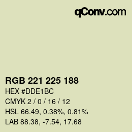 颜色代码: RGB 221 225 188 | qconv.com
