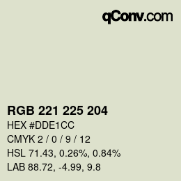 颜色代码: RGB 221 225 204 | qconv.com