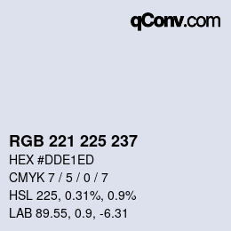 Color code: RGB 221 225 237 | qconv.com