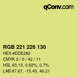 Color code: RGB 221 226 130 | qconv.com