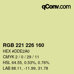 Color code: RGB 221 226 160 | qconv.com