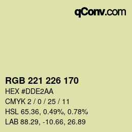 Color code: RGB 221 226 170 | qconv.com