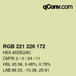 Color code: RGB 221 226 172 | qconv.com