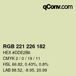 Farbcode: RGB 221 226 182 | qconv.com