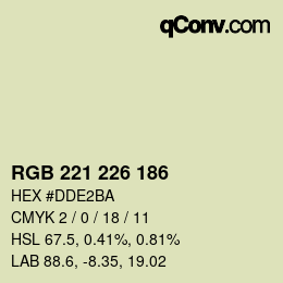 Código de color: RGB 221 226 186 | qconv.com