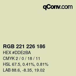 Código de color: RGB 221 226 186 | qconv.com