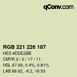 カラーコード: RGB 221 226 187 | qconv.com