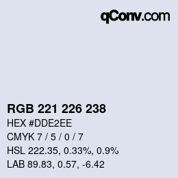 Color code: RGB 221 226 238 | qconv.com