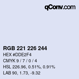 Color code: RGB 221 226 244 | qconv.com