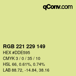 カラーコード: RGB 221 229 149 | qconv.com