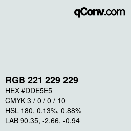 カラーコード: RGB 221 229 229 | qconv.com