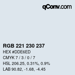カラーコード: RGB 221 230 237 | qconv.com