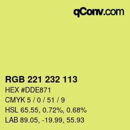 Color code: RGB 221 232 113 | qconv.com