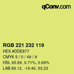 Color code: RGB 221 232 119 | qconv.com