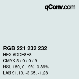 Color code: RGB 221 232 232 | qconv.com