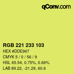 カラーコード: RGB 221 233 103 | qconv.com