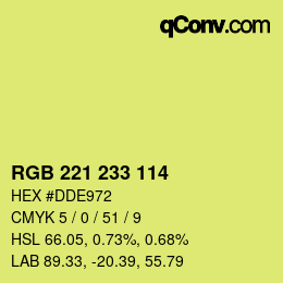 Color code: RGB 221 233 114 | qconv.com