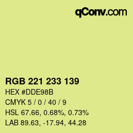 Color code: RGB 221 233 139 | qconv.com