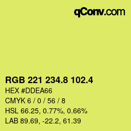 カラーコード: RGB 221 234.8 102.4 | qconv.com
