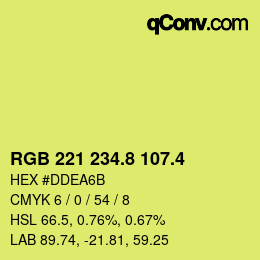 カラーコード: RGB 221 234.8 107.4 | qconv.com