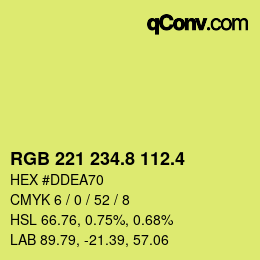 カラーコード: RGB 221 234.8 112.4 | qconv.com