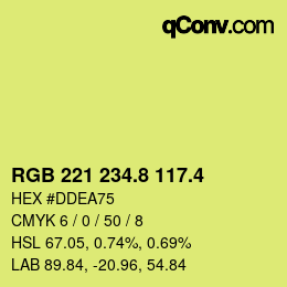 カラーコード: RGB 221 234.8 117.4 | qconv.com