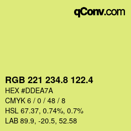 カラーコード: RGB 221 234.8 122.4 | qconv.com