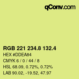 カラーコード: RGB 221 234.8 132.4 | qconv.com