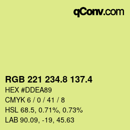 カラーコード: RGB 221 234.8 137.4 | qconv.com