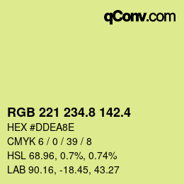 カラーコード: RGB 221 234.8 142.4 | qconv.com