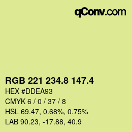 カラーコード: RGB 221 234.8 147.4 | qconv.com