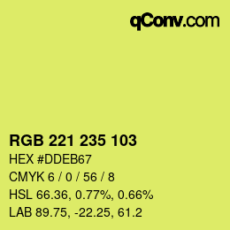 Color code: RGB 221 235 103 | qconv.com