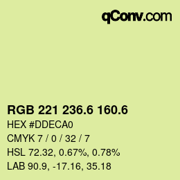 カラーコード: RGB 221 236.6 160.6 | qconv.com