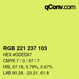 Color code: RGB 221 237 103 | qconv.com