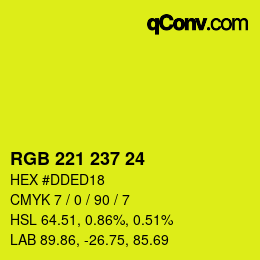 Color code: RGB 221 237 24 | qconv.com