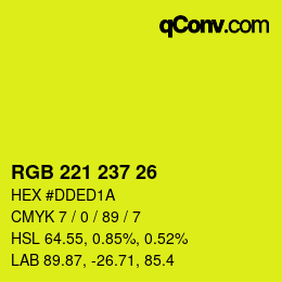 Color code: RGB 221 237 26 | qconv.com