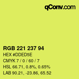 Farbcode: RGB 221 237 94 | qconv.com