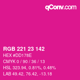 Color code: RGB 221 23 142 | qconv.com