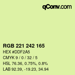 Color code: RGB 221 242 165 | qconv.com