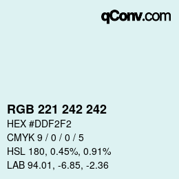 Color code: RGB 221 242 242 | qconv.com
