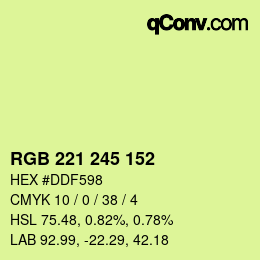 カラーコード: RGB 221 245 152 | qconv.com