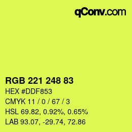 Color code: RGB 221 248 83 | qconv.com