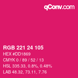 カラーコード: RGB 221 24 105 | qconv.com