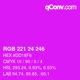 Color code: RGB 221 24 246 | qconv.com