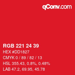Color code: RGB 221 24 39 | qconv.com