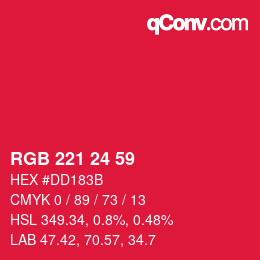 Farbcode: RGB 221 24 59 | qconv.com