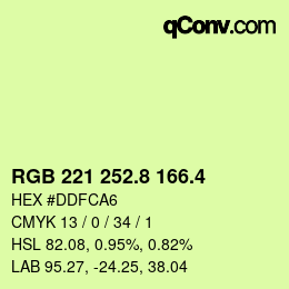 カラーコード: RGB 221 252.8 166.4 | qconv.com